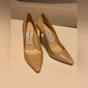 Jimmy Choo Beige Patent Leather Heel Pump Size 35